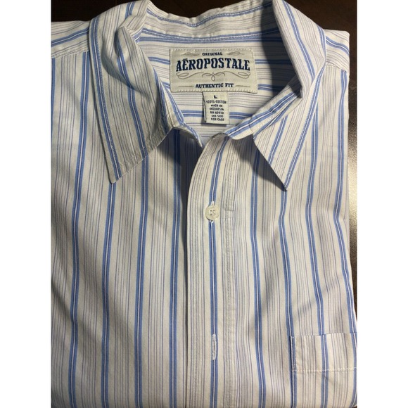 Aeropostale Other - Original Aeropostale Authentic Fit Long Sleeve Shirt L Blue Stripe Gently Used